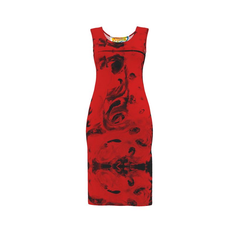 Bodycon Dress-Crimson Abyss